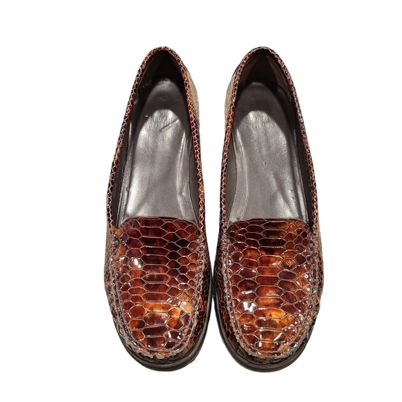 Vintage Stuart Weitzman Y2K 90s Low Platform Faux Snakeskin Shoe, Size 7.5 - Picture 2 of 16